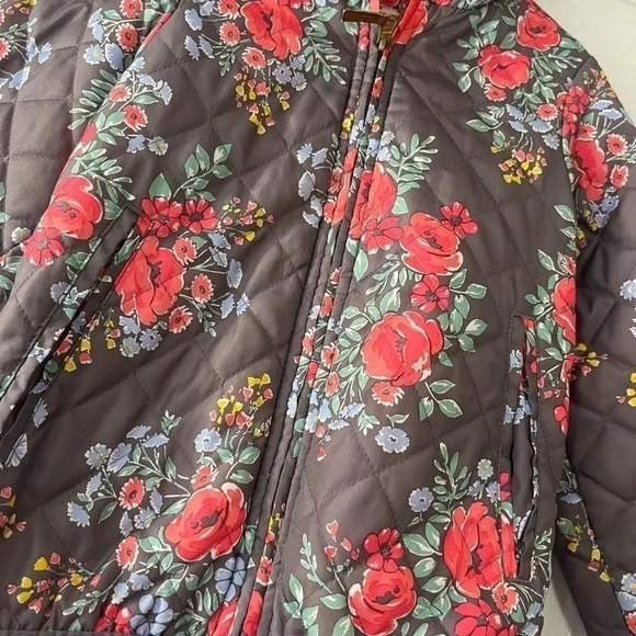 CARTER’S Kids Girl's M 5/6 Quilted Lightweight Lined Hooded Full Zip Jacket - Picture 2 of 7